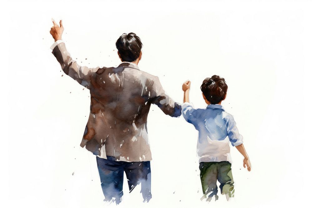 Standing father adult child. AI generated Image by rawpixel.