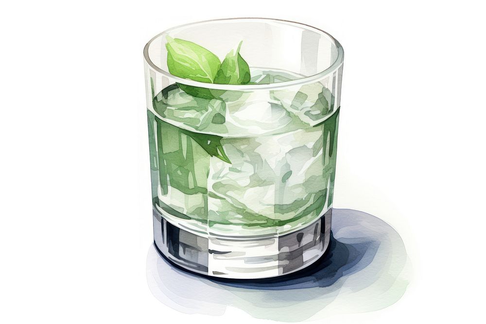Glass cocktail mojito drink. AI generated Image by rawpixel.