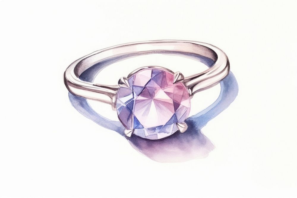 Diamond ring amethyst gemstone. AI generated Image by rawpixel.