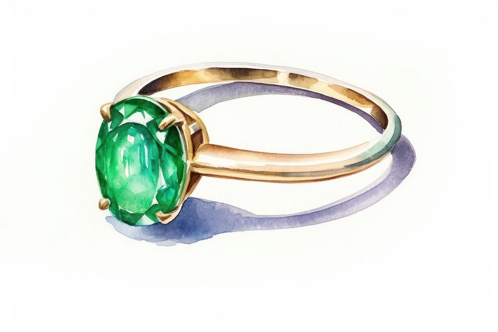 Emerald gemstone jewelry ring. AI generated Image by rawpixel.
