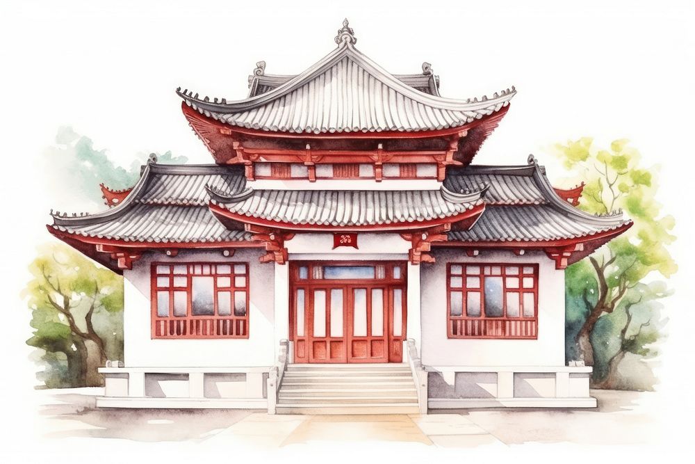 Architecture building temple pagoda. AI generated Image by rawpixel.