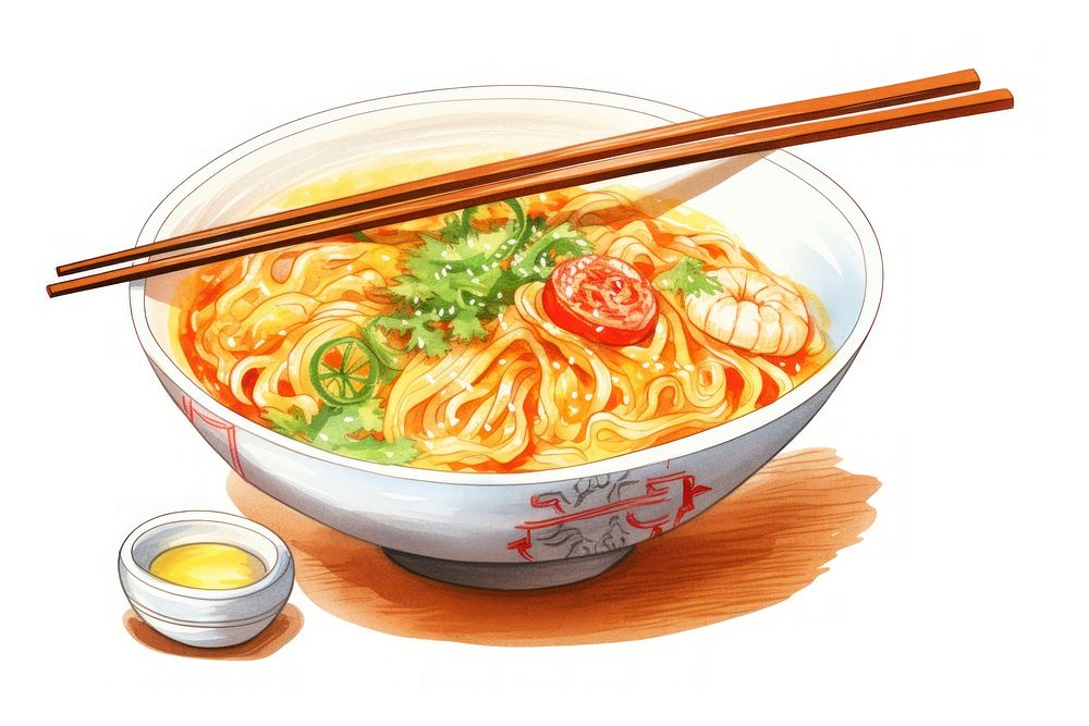Chopsticks ramen food soup. AI generated Image by rawpixel.