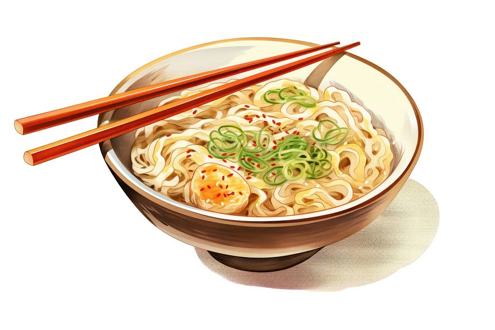 Chopsticks bowl noodle ramen. AI generated Image by rawpixel.