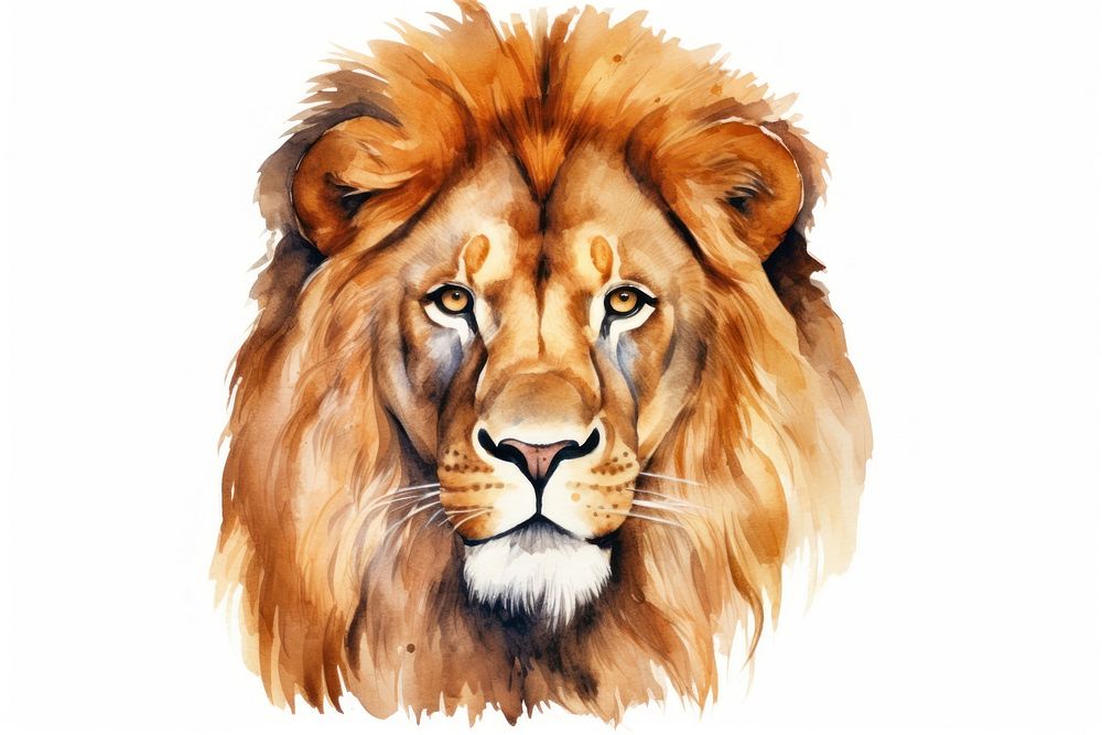 Mammal animal lion white background. AI generated Image by rawpixel.