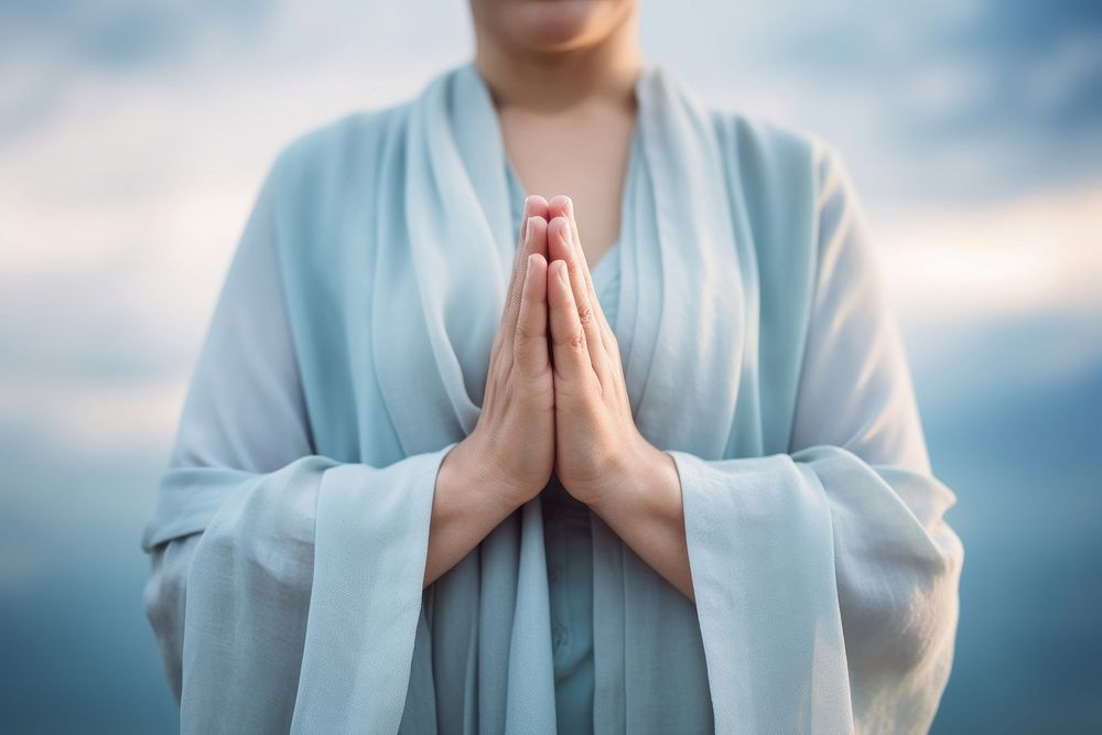 Praying adult woman hand. AI generated Image by rawpixel.