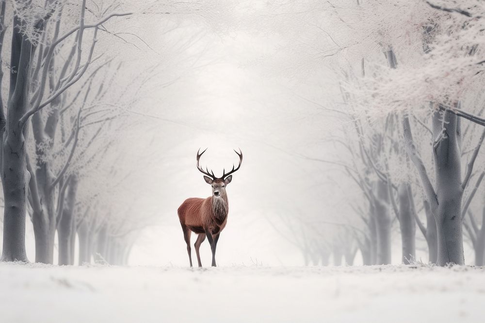 Wildlife outdoors nature winter. AI generated Image by rawpixel.