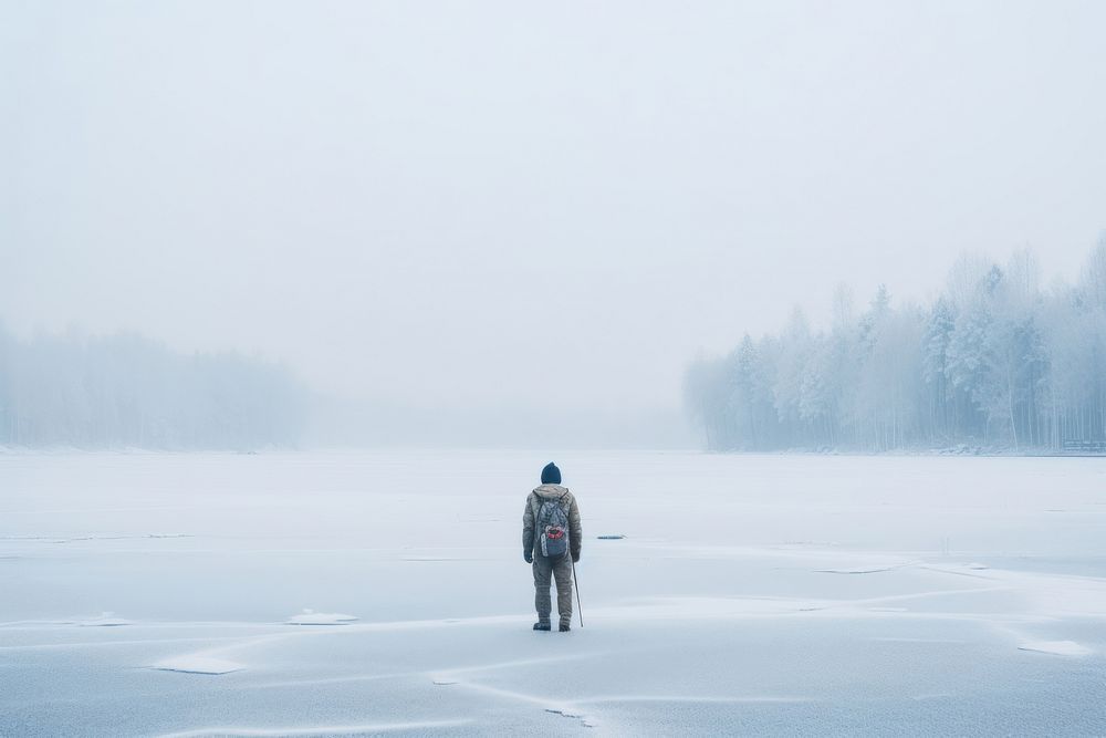 Winter outdoors standing walking. AI generated Image by rawpixel.