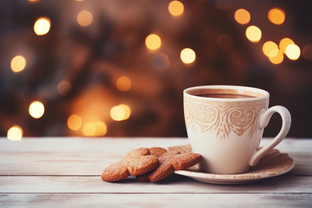 Coffee cookie table drink. AI generated Image by rawpixel.