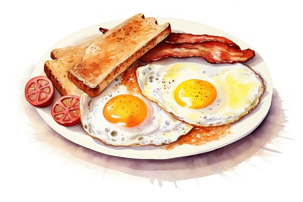 Breakfast brunch bread plate. AI generated Image by rawpixel.
