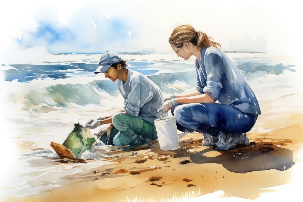 Painting outdoors beach adult. 