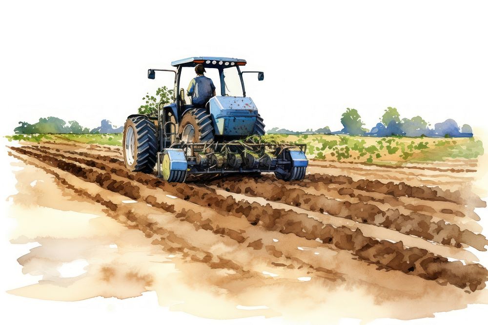 Agriculture field outdoors tractor. AI generated Image by rawpixel.