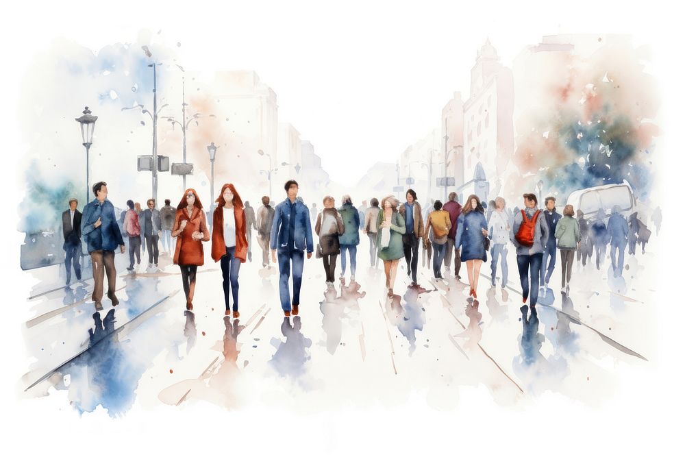Walking outdoors street people. AI generated Image by rawpixel.