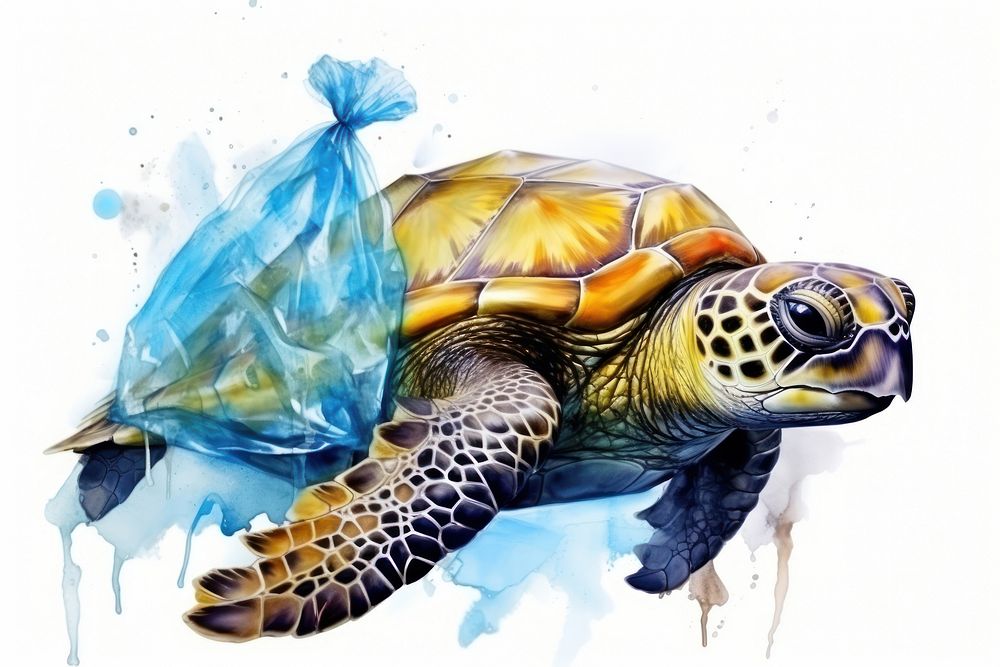 Reptile animal turtle sea. AI generated Image by rawpixel.