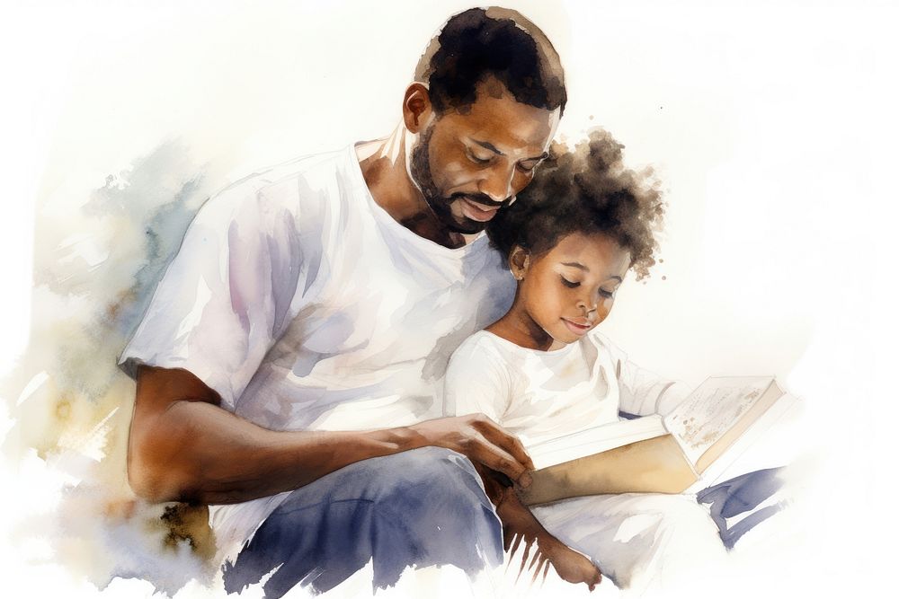 Portrait reading father adult. AI generated Image by rawpixel.
