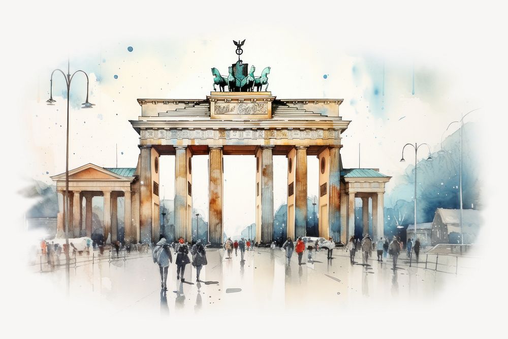 Landmark gate brandenburg gate architecture. AI generated Image by rawpixel.