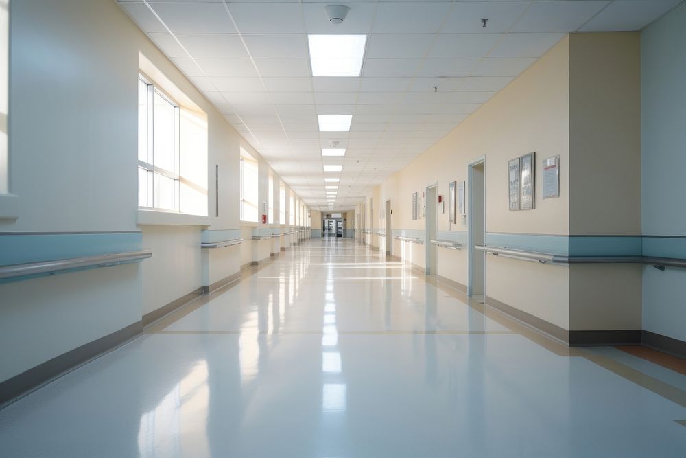 Architecture corridor hospital building. AI generated Image by rawpixel.