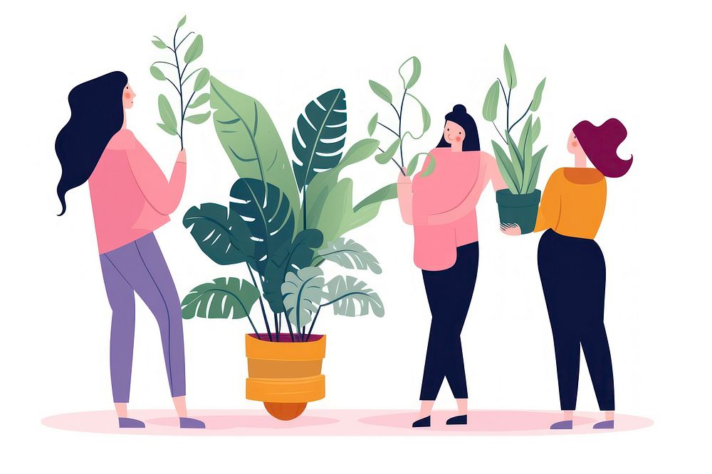 Plant drawing people adult. AI generated Image by rawpixel.