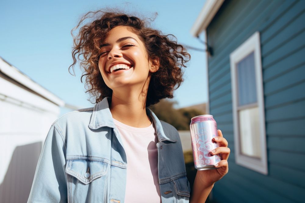Woman holding soda can. AI generated Image by rawpixel.