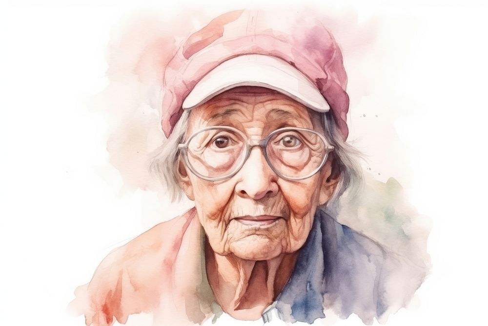 Portrait glasses drawing sketch. AI generated Image by rawpixel.