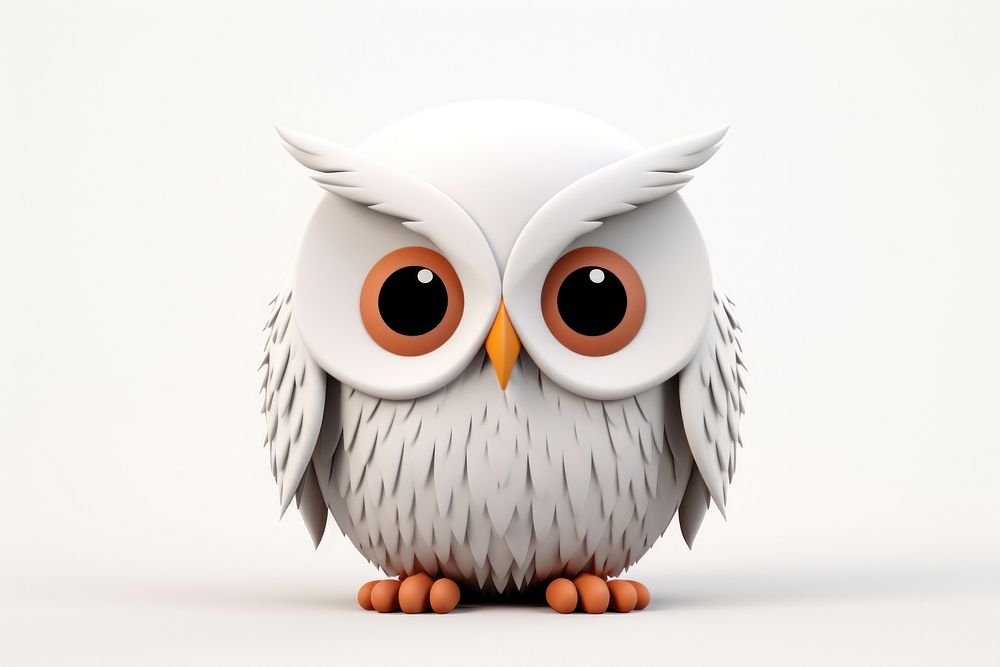 Owl animal white bird. AI generated Image by rawpixel.