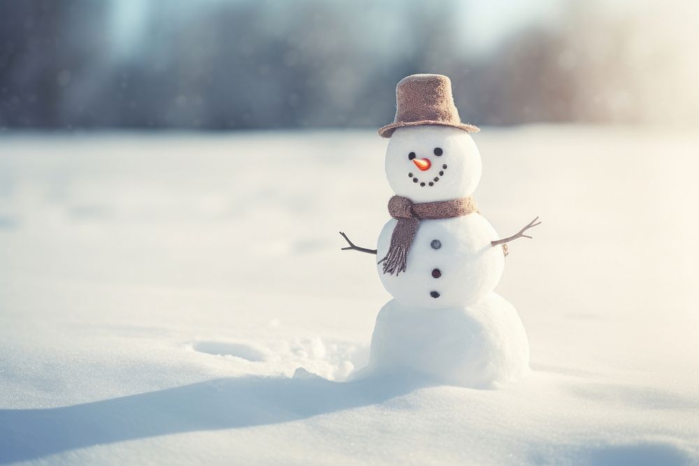 Snowman winter outdoors nature. AI | Free Photo - rawpixel