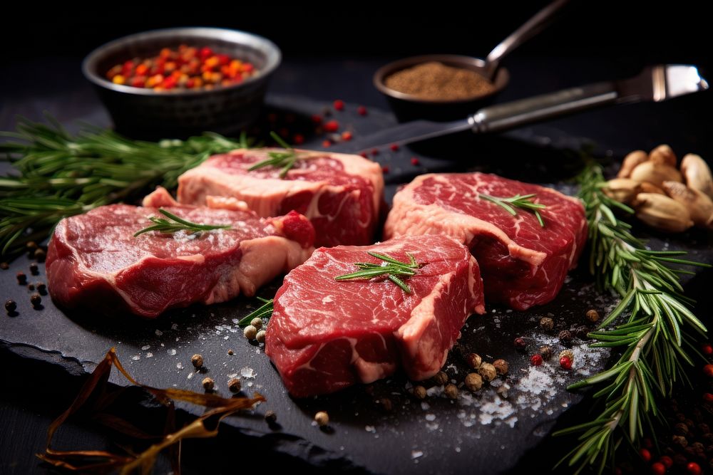 Meat beef steak food. AI generated Image by rawpixel.
