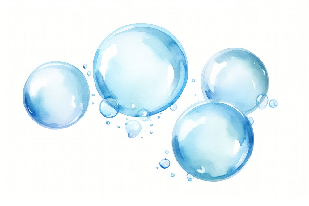 Bubble sphere blue transparent. AI generated Image by rawpixel.