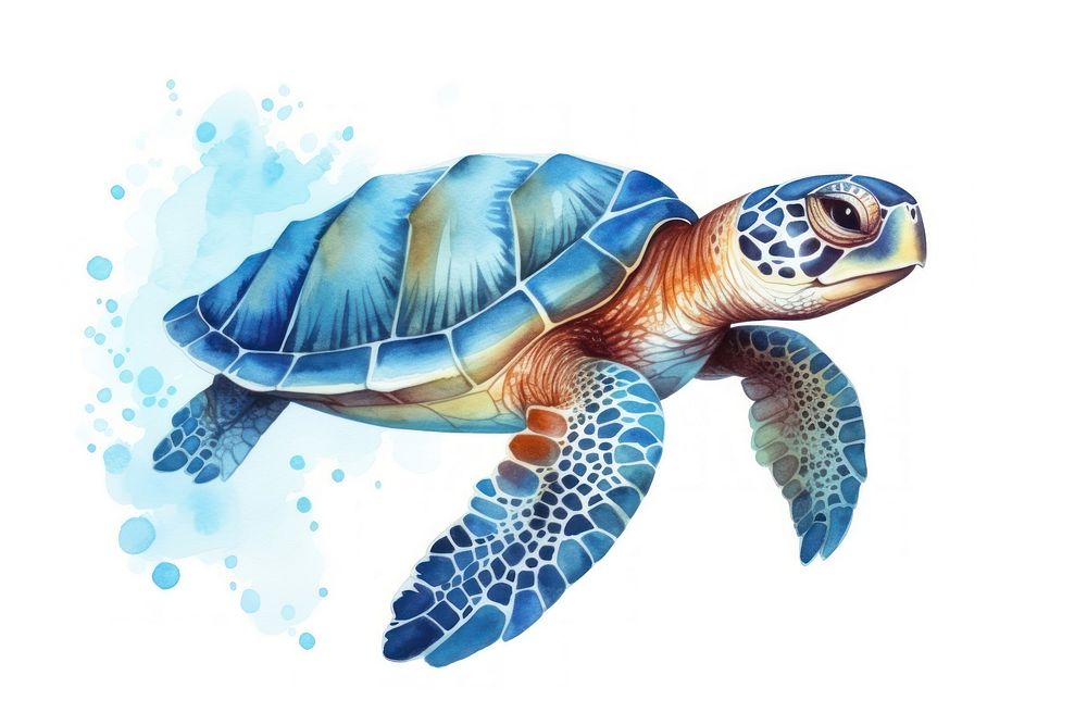 Reptile animal turtle blue. AI generated Image by rawpixel.