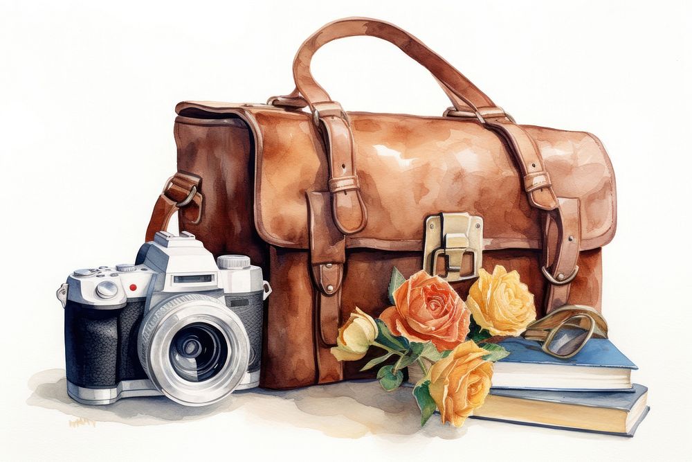 Camera bag handbag travel. AI generated Image by rawpixel.