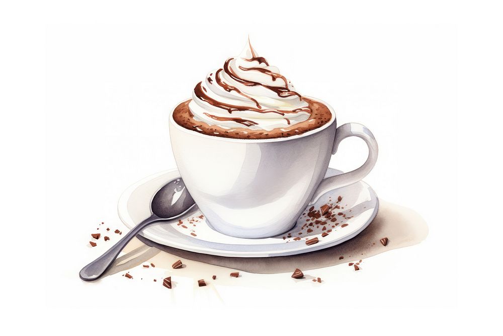 Chocolate dessert coffee saucer. AI generated Image by rawpixel.