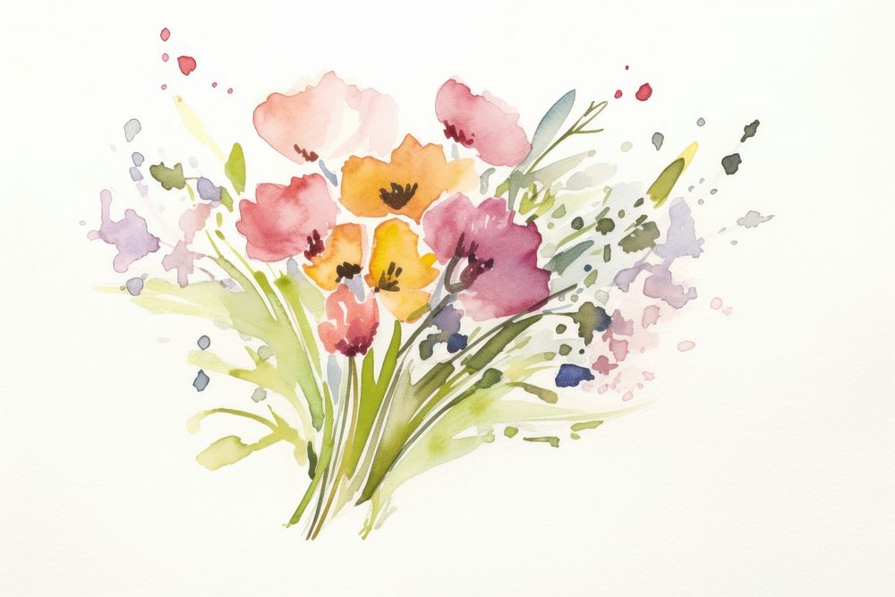 Painting flower plant paper. AI generated Image by rawpixel.