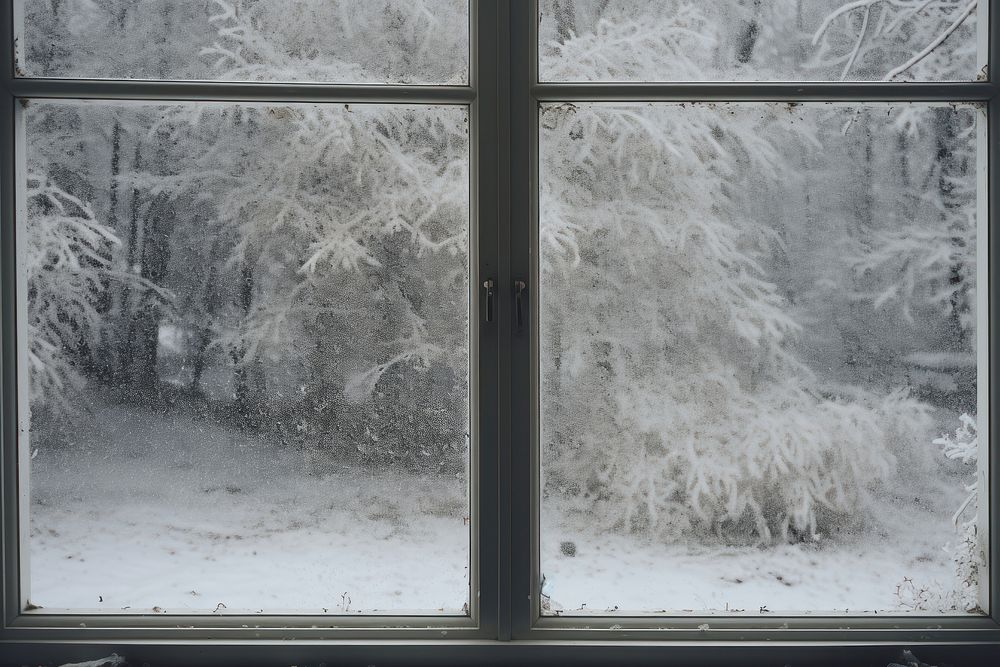 Window snow outdoors winter. AI generated Image by rawpixel.