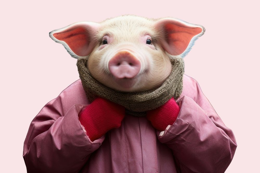 Pig holding mammal animal. AI generated Image by rawpixel.