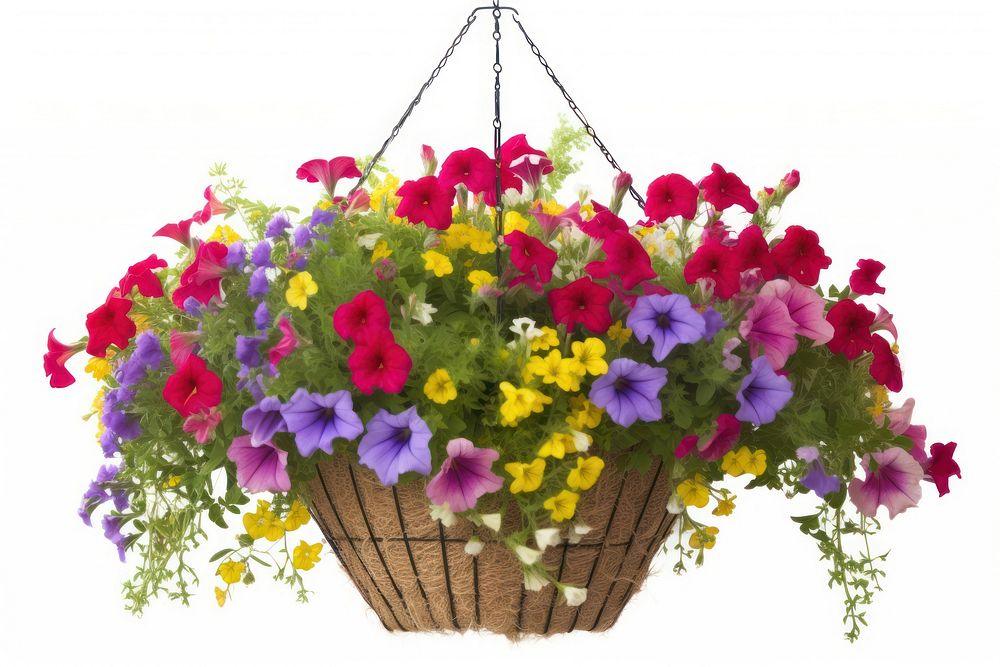 Basket flower hanging plant. AI generated Image by rawpixel.