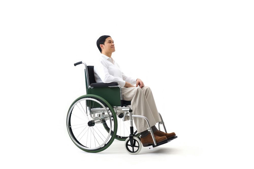 Wheelchair sitting person white background. AI generated Image by rawpixel.