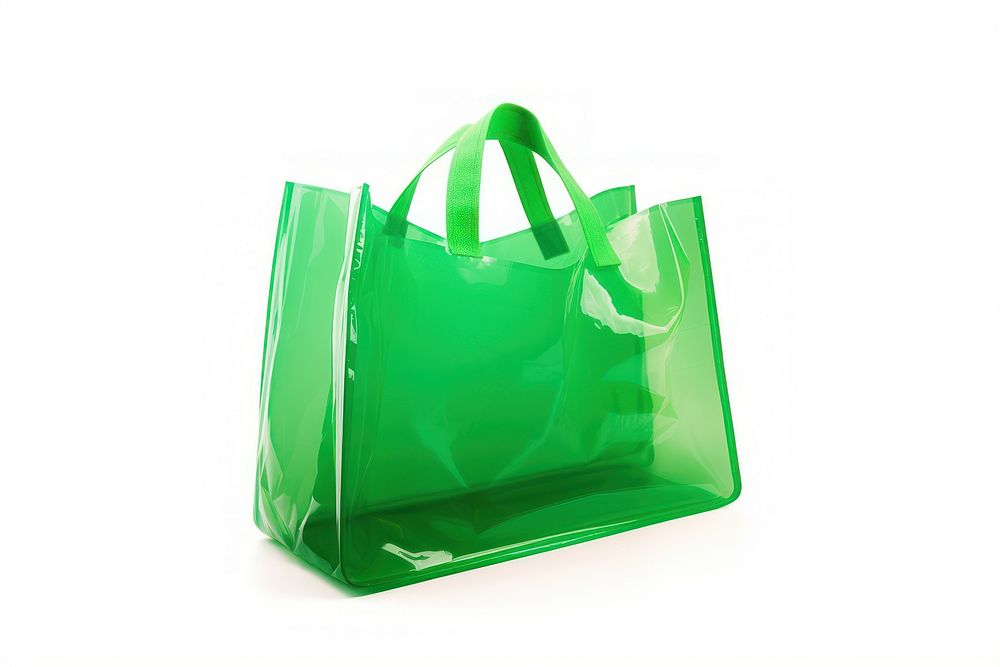 Plastic bag handbag green. AI generated Image by rawpixel.