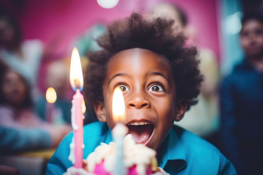 Candle party birthday blowing. AI Free Photo rawpixel