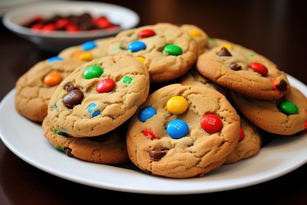 Cookie biscuit plate food. AI generated Image by rawpixel.