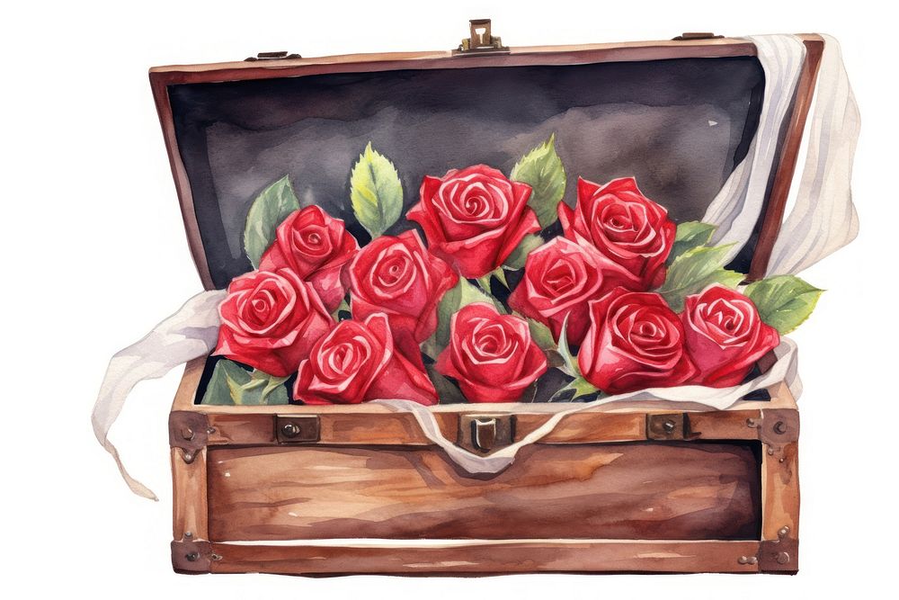Rose box flower red. AI generated Image by rawpixel.