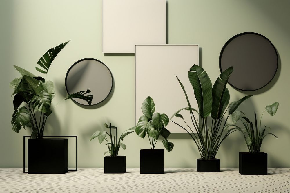 Indoors plant vase leaf. AI generated Image by rawpixel.