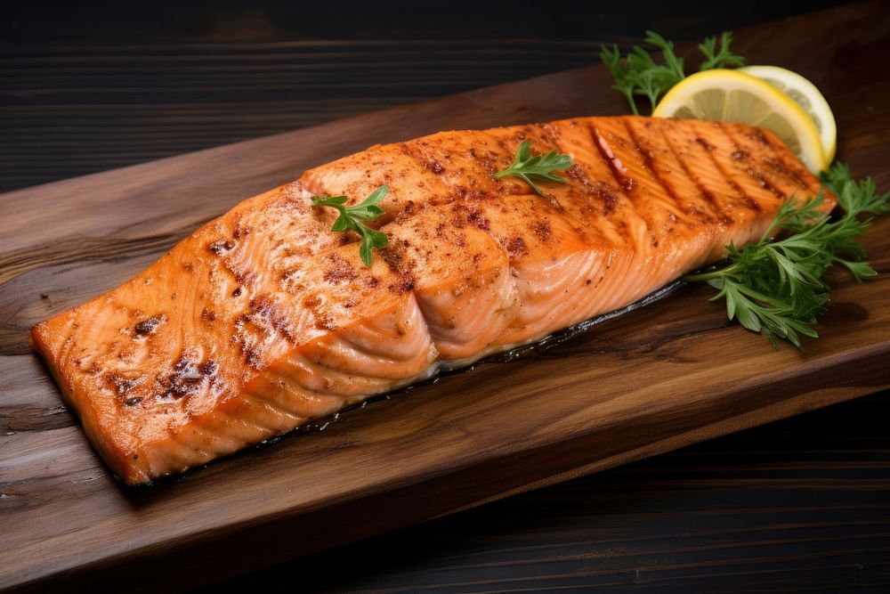 Salmon seafood grilled meat. AI generated Image by rawpixel.