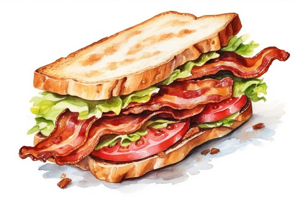 Bacon sandwich meat food. AI generated Image by rawpixel.