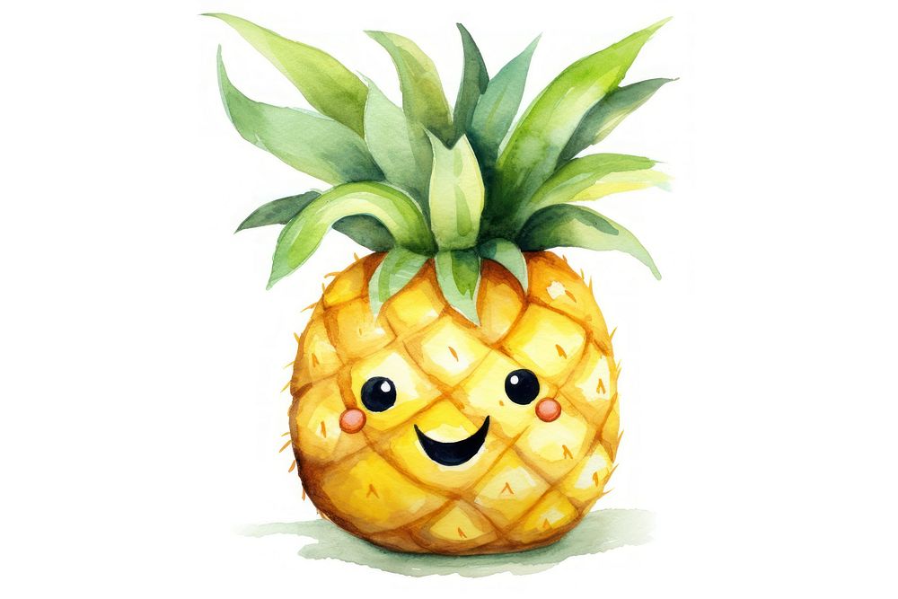 Pineapple smiling fruit plant. AI generated Image by rawpixel.