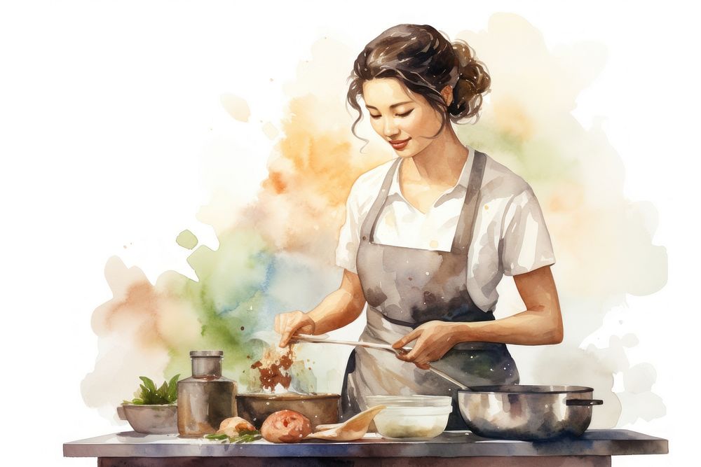 Cooking adult woman chef. AI generated Image by rawpixel.