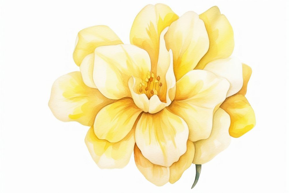 Flower blossom dahlia yellow. AI generated Image by rawpixel.