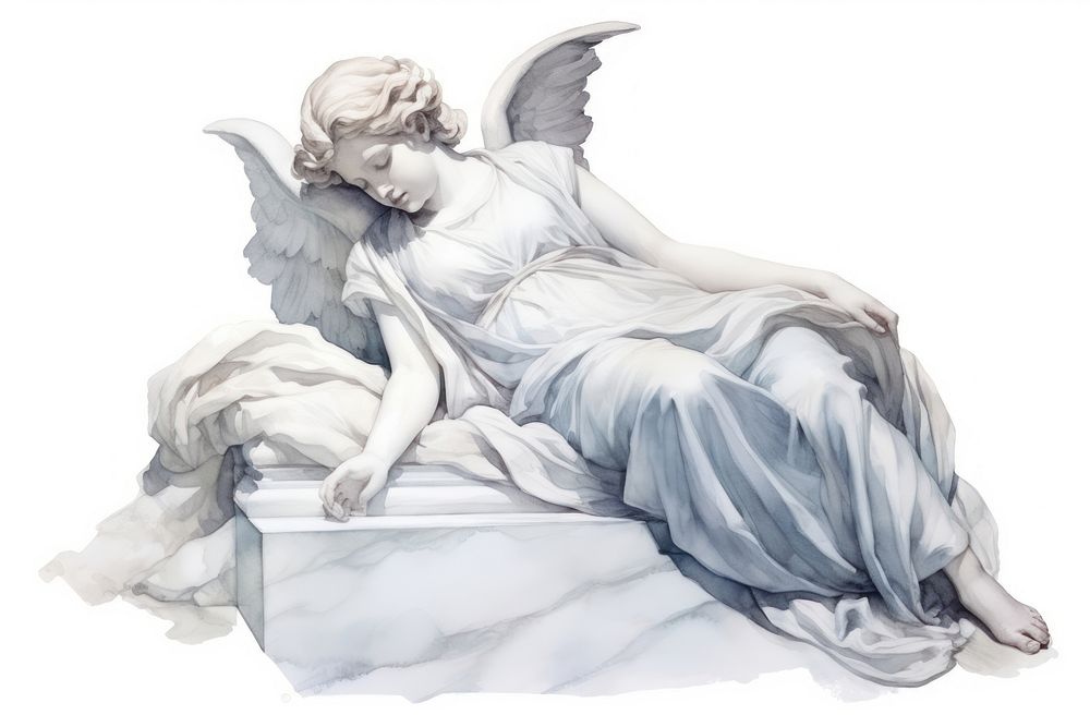 Drawing statue sketch angel. AI generated Image by rawpixel.
