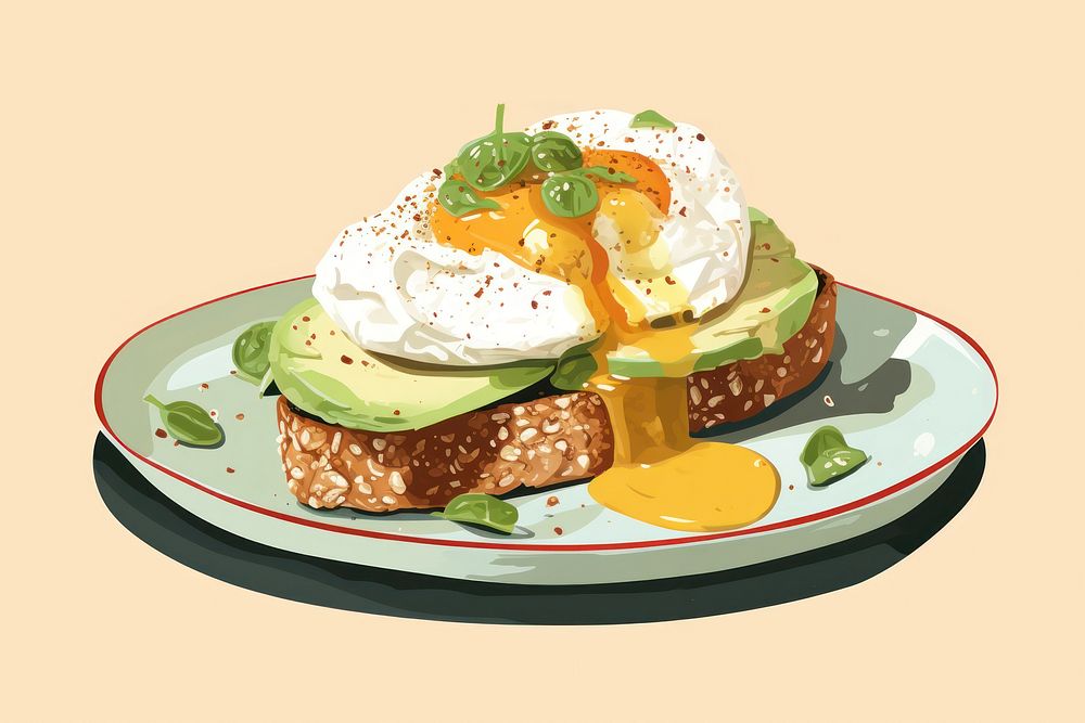 Egg plate food dish. AI generated Image by rawpixel.