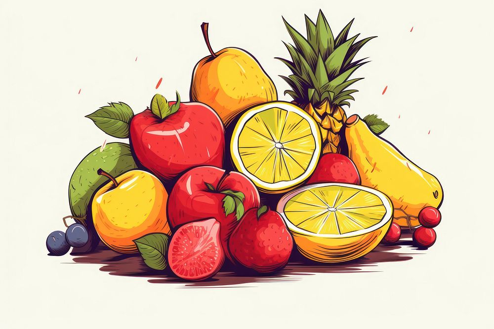 Fruit grapefruit pineapple lemon. AI generated Image by rawpixel.