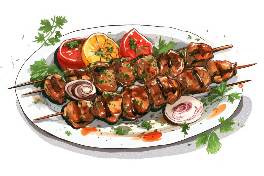 Grilling plate food meat. AI generated Image by rawpixel.
