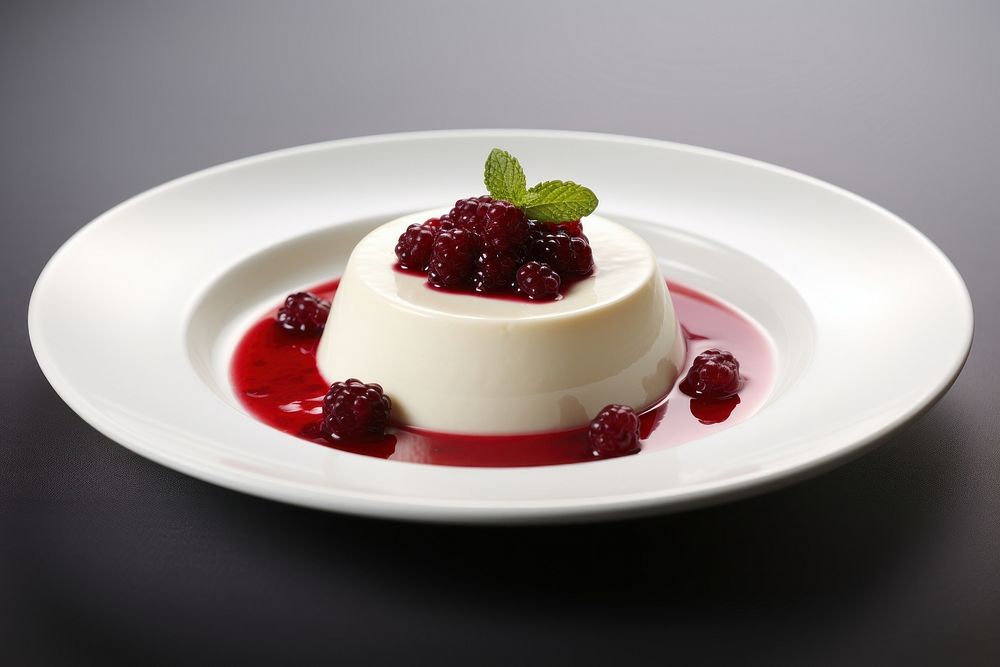 Raspberry dessert fruit cream. AI generated Image by rawpixel.